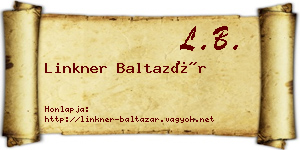 Linkner Baltazár névjegykártya